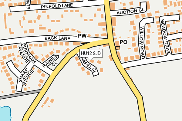 HU12 9JD map - OS OpenMap – Local (Ordnance Survey)