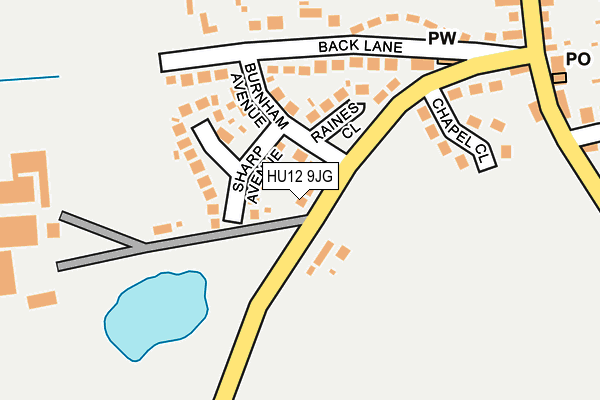 HU12 9JG map - OS OpenMap – Local (Ordnance Survey)
