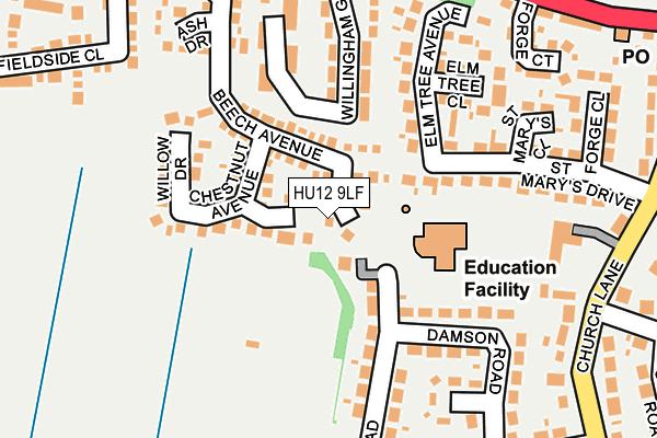 HU12 9LF map - OS OpenMap – Local (Ordnance Survey)