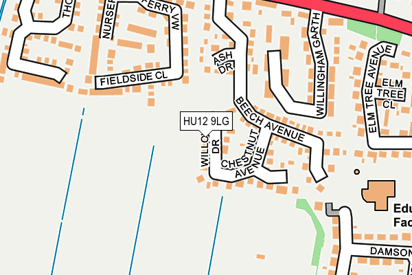 HU12 9LG map - OS OpenMap – Local (Ordnance Survey)