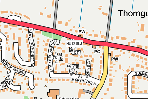 HU12 9LJ map - OS OpenMap – Local (Ordnance Survey)