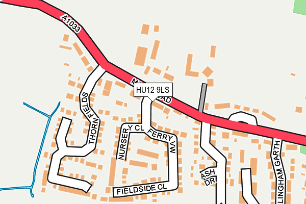 HU12 9LS map - OS OpenMap – Local (Ordnance Survey)