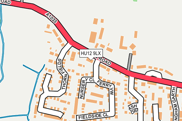 HU12 9LX map - OS OpenMap – Local (Ordnance Survey)