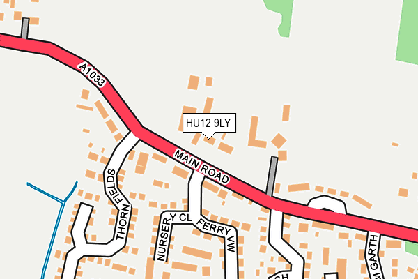 HU12 9LY map - OS OpenMap – Local (Ordnance Survey)