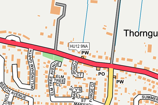 HU12 9NA map - OS OpenMap – Local (Ordnance Survey)