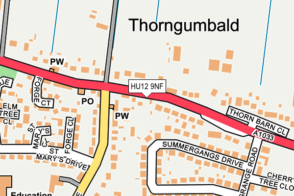 HU12 9NF map - OS OpenMap – Local (Ordnance Survey)