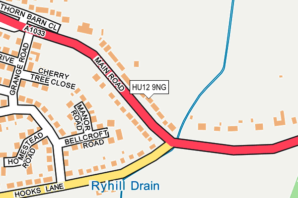 HU12 9NG map - OS OpenMap – Local (Ordnance Survey)