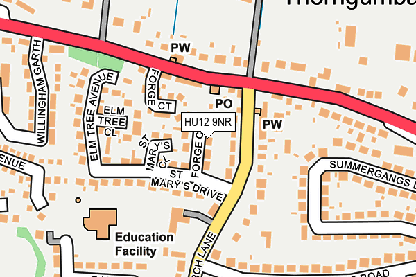 HU12 9NR map - OS OpenMap – Local (Ordnance Survey)