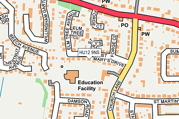 HU12 9NS map - OS OpenMap – Local (Ordnance Survey)