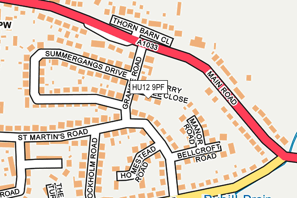 HU12 9PF map - OS OpenMap – Local (Ordnance Survey)