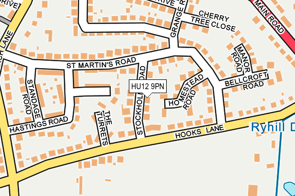HU12 9PN map - OS OpenMap – Local (Ordnance Survey)