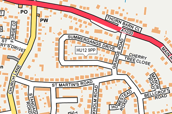 HU12 9PP map - OS OpenMap – Local (Ordnance Survey)