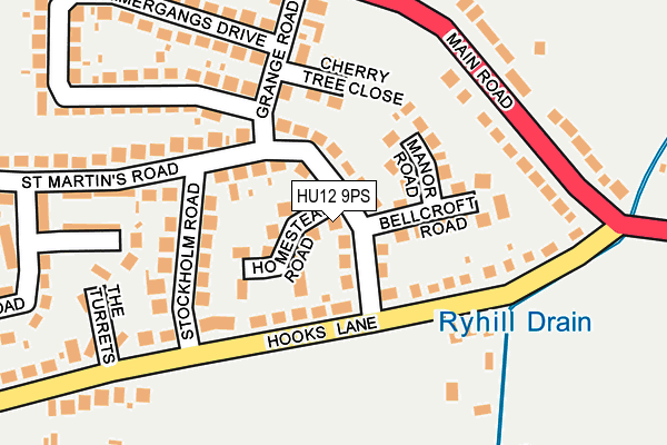 HU12 9PS map - OS OpenMap – Local (Ordnance Survey)