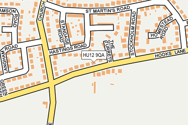 HU12 9QA map - OS OpenMap – Local (Ordnance Survey)