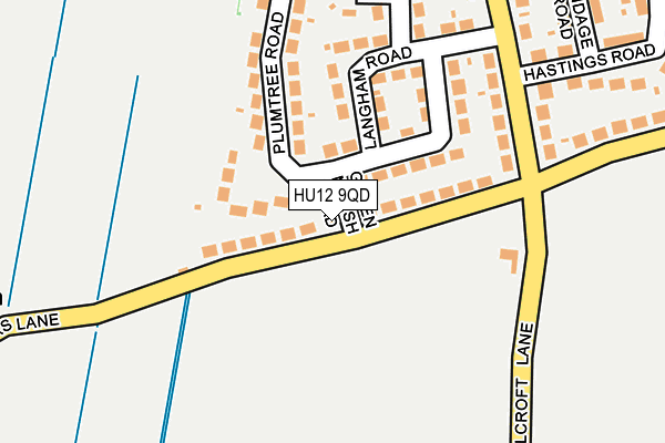 HU12 9QD map - OS OpenMap – Local (Ordnance Survey)