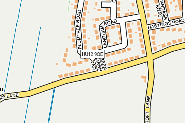 HU12 9QE map - OS OpenMap – Local (Ordnance Survey)