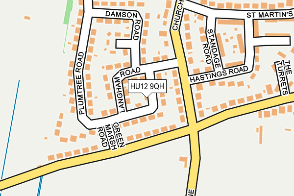 HU12 9QH map - OS OpenMap – Local (Ordnance Survey)