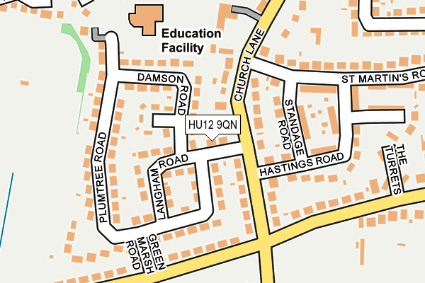 HU12 9QN map - OS OpenMap – Local (Ordnance Survey)