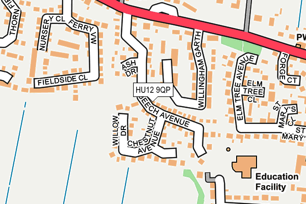 HU12 9QP map - OS OpenMap – Local (Ordnance Survey)