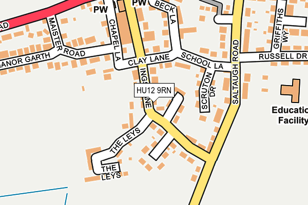 HU12 9RN map - OS OpenMap – Local (Ordnance Survey)