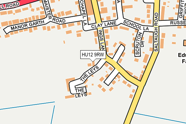 HU12 9RW map - OS OpenMap – Local (Ordnance Survey)