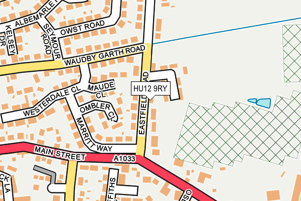 HU12 9RY map - OS OpenMap – Local (Ordnance Survey)