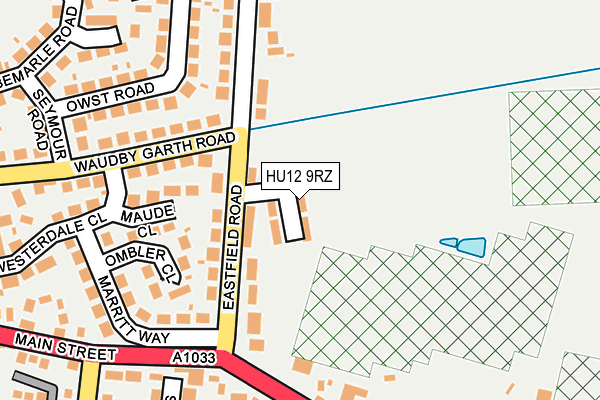 HU12 9RZ map - OS OpenMap – Local (Ordnance Survey)