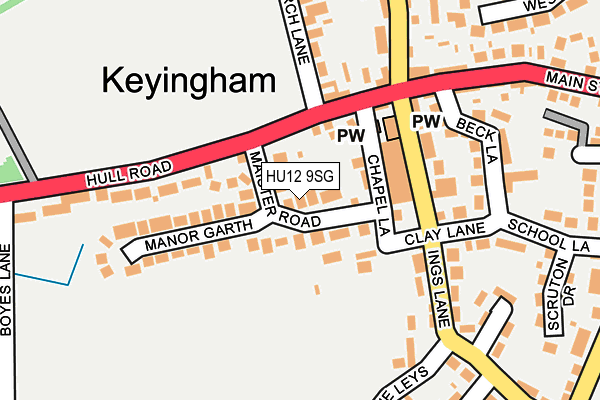 HU12 9SG map - OS OpenMap – Local (Ordnance Survey)