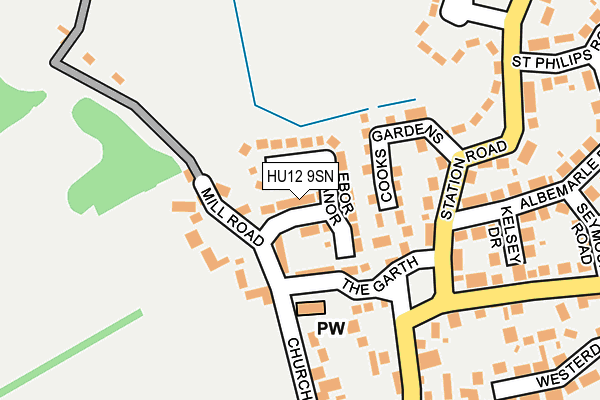 HU12 9SN map - OS OpenMap – Local (Ordnance Survey)