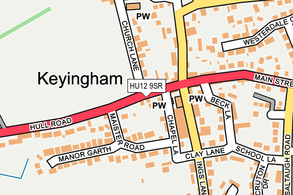 HU12 9SR map - OS OpenMap – Local (Ordnance Survey)