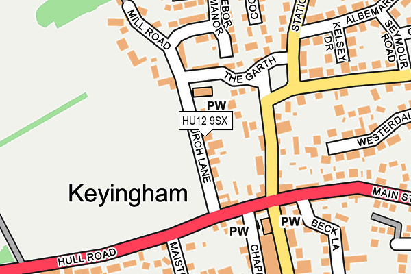 HU12 9SX map - OS OpenMap – Local (Ordnance Survey)