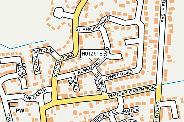 HU12 9TE map - OS OpenMap – Local (Ordnance Survey)