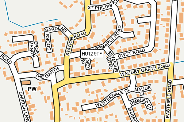 HU12 9TF map - OS OpenMap – Local (Ordnance Survey)