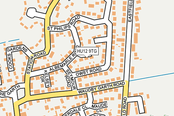 HU12 9TG map - OS OpenMap – Local (Ordnance Survey)