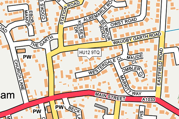 HU12 9TQ map - OS OpenMap – Local (Ordnance Survey)