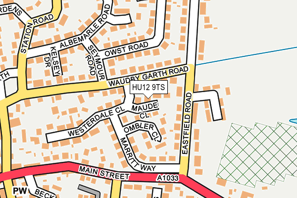 HU12 9TS map - OS OpenMap – Local (Ordnance Survey)