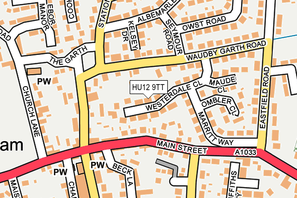 HU12 9TT map - OS OpenMap – Local (Ordnance Survey)