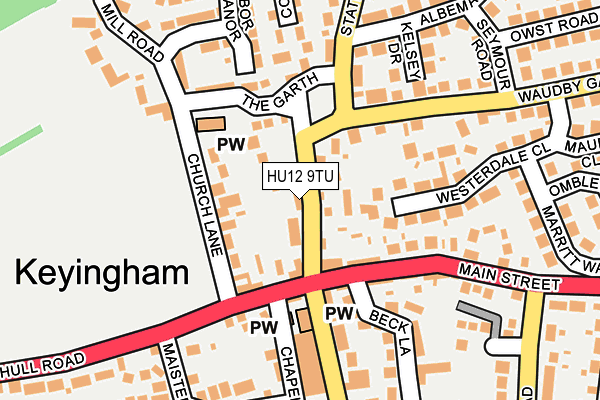 HU12 9TU map - OS OpenMap – Local (Ordnance Survey)