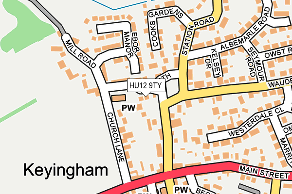 HU12 9TY map - OS OpenMap – Local (Ordnance Survey)