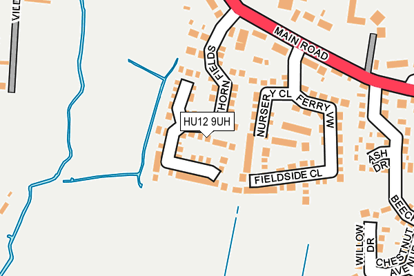 HU12 9UH map - OS OpenMap – Local (Ordnance Survey)