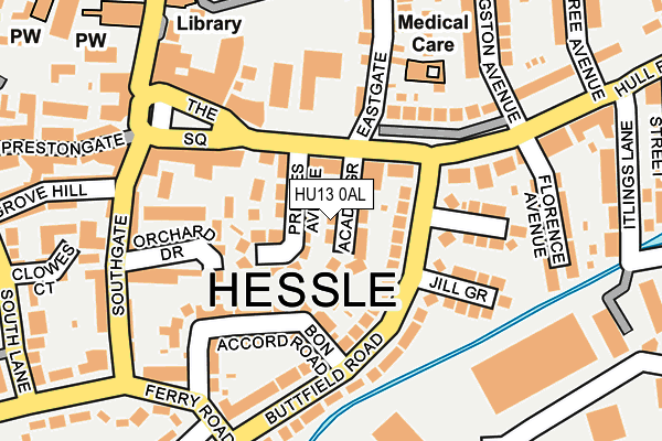 HU13 0AL map - OS OpenMap – Local (Ordnance Survey)