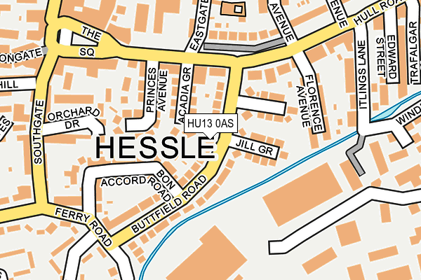 HU13 0AS map - OS OpenMap – Local (Ordnance Survey)