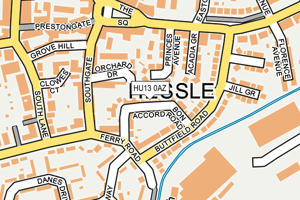 HU13 0AZ map - OS OpenMap – Local (Ordnance Survey)