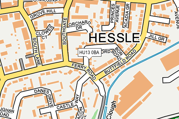HU13 0BA map - OS OpenMap – Local (Ordnance Survey)