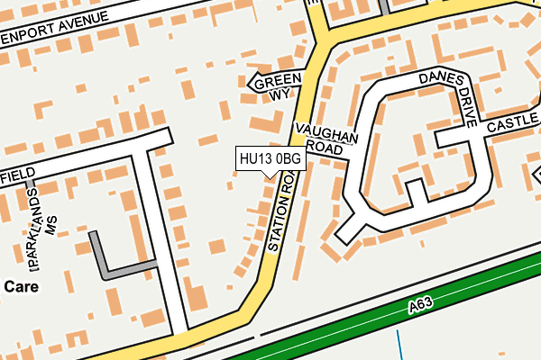 HU13 0BG map - OS OpenMap – Local (Ordnance Survey)