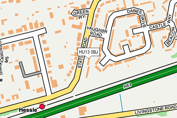 HU13 0BJ map - OS OpenMap – Local (Ordnance Survey)