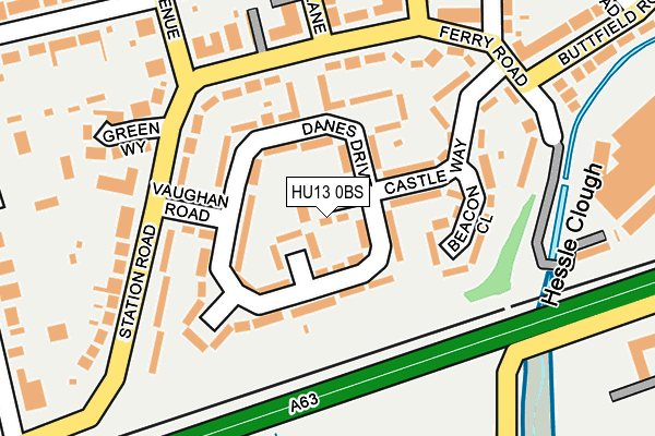 HU13 0BS map - OS OpenMap – Local (Ordnance Survey)