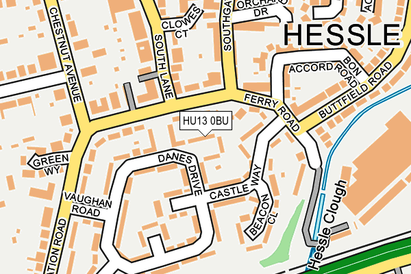 HU13 0BU map - OS OpenMap – Local (Ordnance Survey)