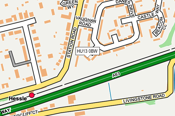 HU13 0BW map - OS OpenMap – Local (Ordnance Survey)