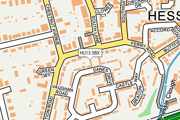 HU13 0BX map - OS OpenMap – Local (Ordnance Survey)